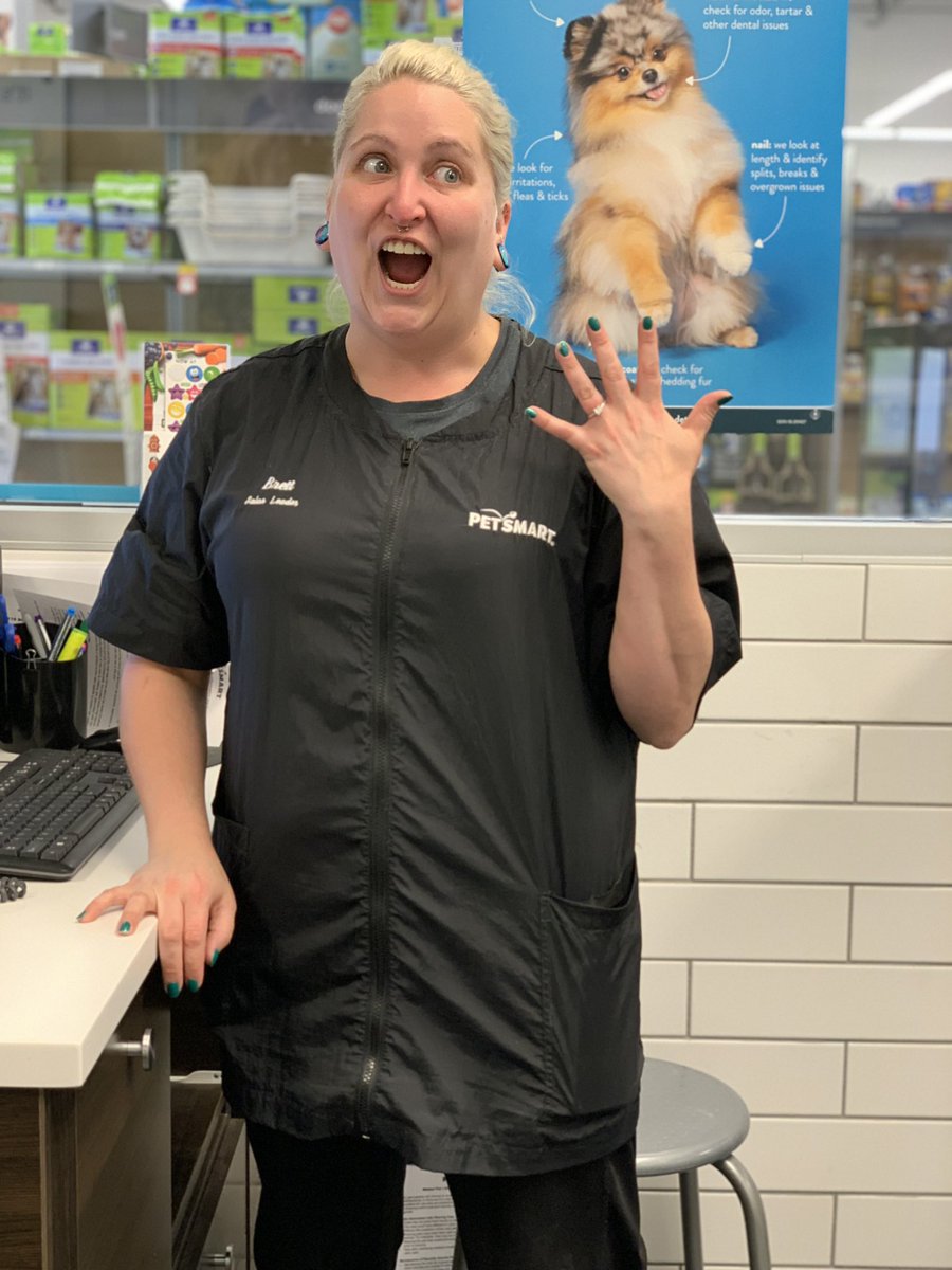 Congrats to Brett our salon leader at 2273 on her engagement!! 

#lifeatpetsmart #passionforpetsandpeople
