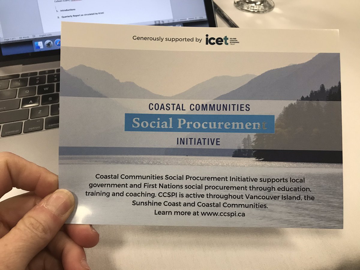 It’s been 3 years since #AVICC local govts began discussing #socialprocurement, and now we’ve got 14 members in the Coastal Communities Social Procurement Initiative! Learn more  about how to maximize the value of your local government’s spend: ccspi.ca #AVICC2019