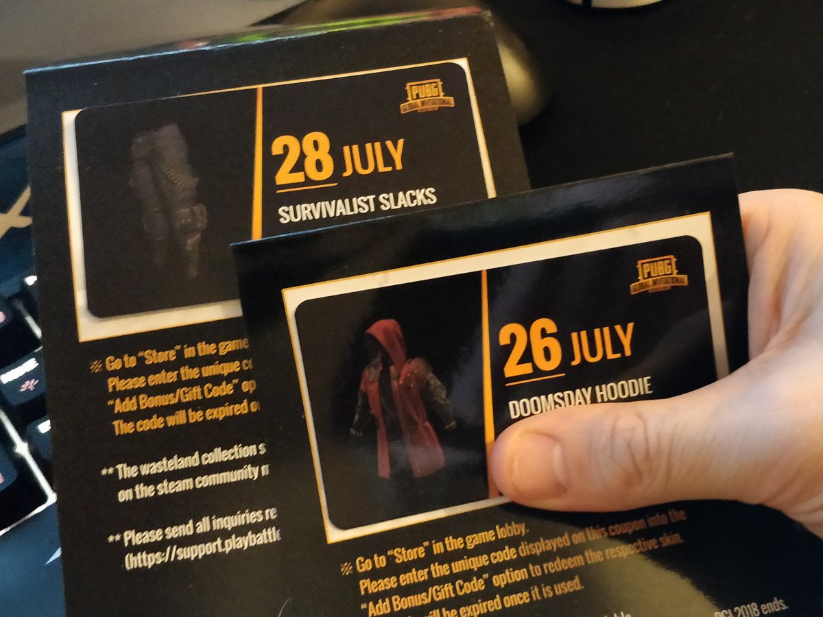 Fancy these #PUBG skins? I have some left &amp; figured that since I'm such a nice guy (or just lazy) I can give some away. Want 'em?

☑️ follow <a href="/dohfOs/">dohfOs (Martin Lundén)</a>
☑️ like and retweet this post
☑️ cross your fingers
☑️ for good karma, tag a buddy of yours as a reply to this post.

Good luck!