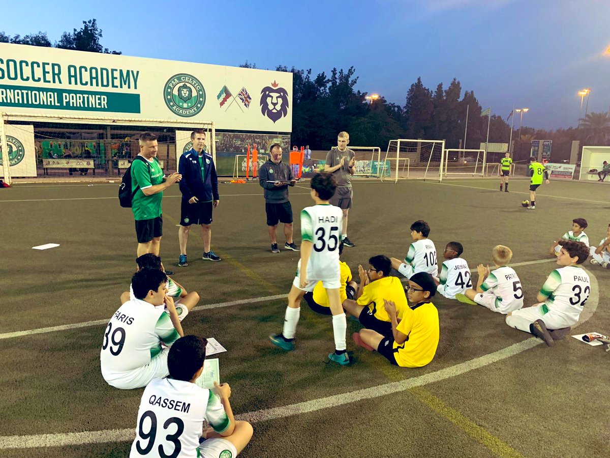 CelticSocAcad's tweet photo. Last day of our @PSAQ8 Camp π°πΌ Great to see a congregation of players and coaches so eager to learn & develop. Always wonderful to visit @MotykaSimon #CelticFC #ClubPartnershipProgramme #KUWAITCITY https://t.co/pkz1iOgefs