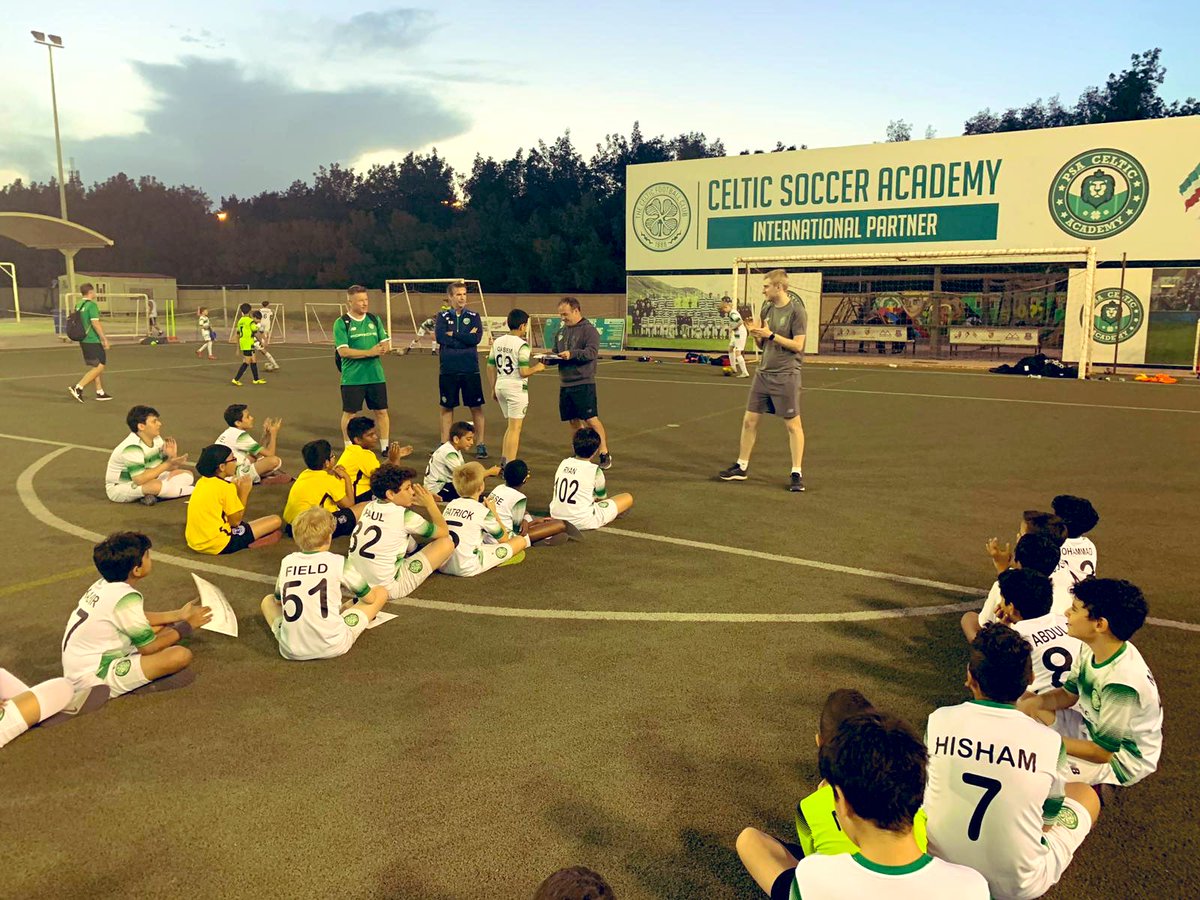 CelticSocAcad's tweet photo. Last day of our @PSAQ8 Camp π°πΌ Great to see a congregation of players and coaches so eager to learn & develop. Always wonderful to visit @MotykaSimon #CelticFC #ClubPartnershipProgramme #KUWAITCITY https://t.co/pkz1iOgefs