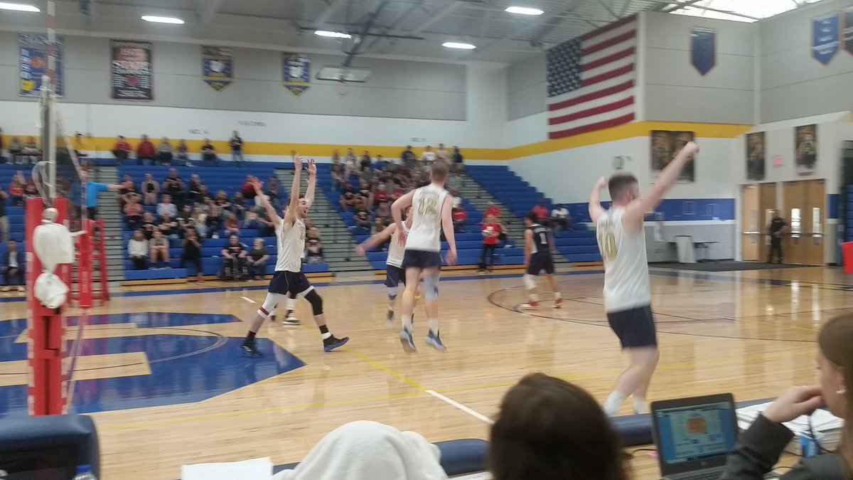 AMCCsports's tweet photo. And the @ThielAthletics Tomcats win their first AMCC men's volleyball crown, defeating @WittAthletics 3-1 https://t.co/15vavzI87o