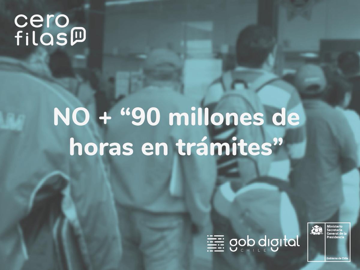 GobDigitalCL's tweet image. En @GobDigitalCL @Segpres nos negamos a que los ciudadanos sigamos haciendo filas, perdiendo tiempo y calidad de vida #CeroFilas 😏