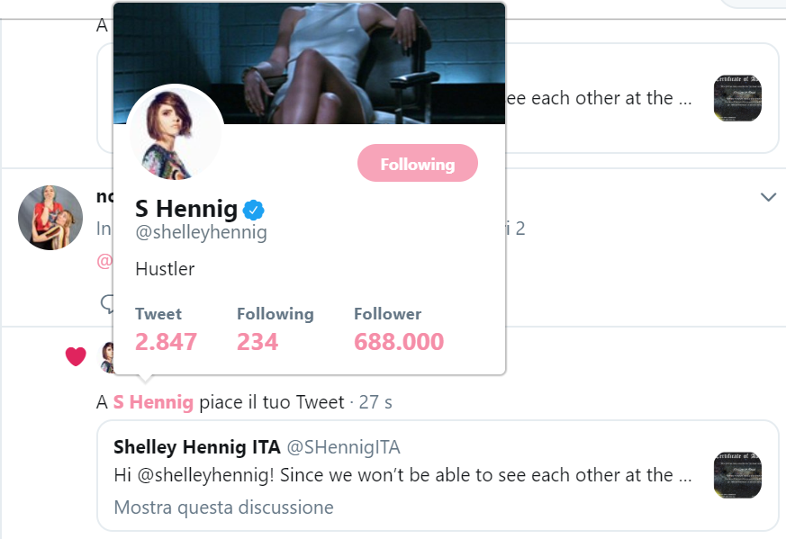 SHennigITA's tweet photo. I SEE YOU @shelleyhennig! 😭❤️ https://t.co/itK5pCC4ep