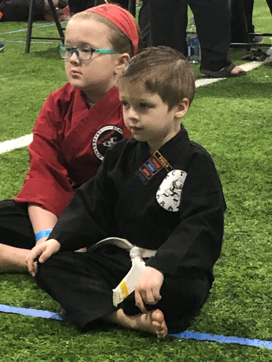 ZTunnell80's tweet photo. So proud of these two! Their second Karate Tournament and they did awesome! Johnny placed 1st and 2nd in his class! Maeve placed 3rd in her class! #proudpapa #actionkarate https://t.co/8bIN3iIhsj