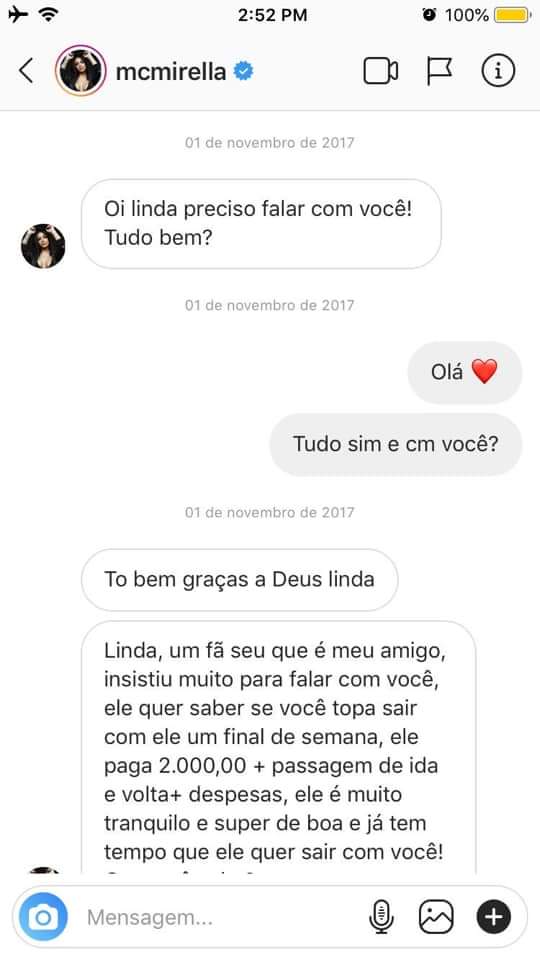 poptime's tweet photo. BOMBA: Menor de idade acusa MC Mirella de tentar atraí-la para prostituição e mostra prints da conversa. MC Mirella ainda não se posicionou sobre o assunto. https://t.co/wf5uLuTx4g