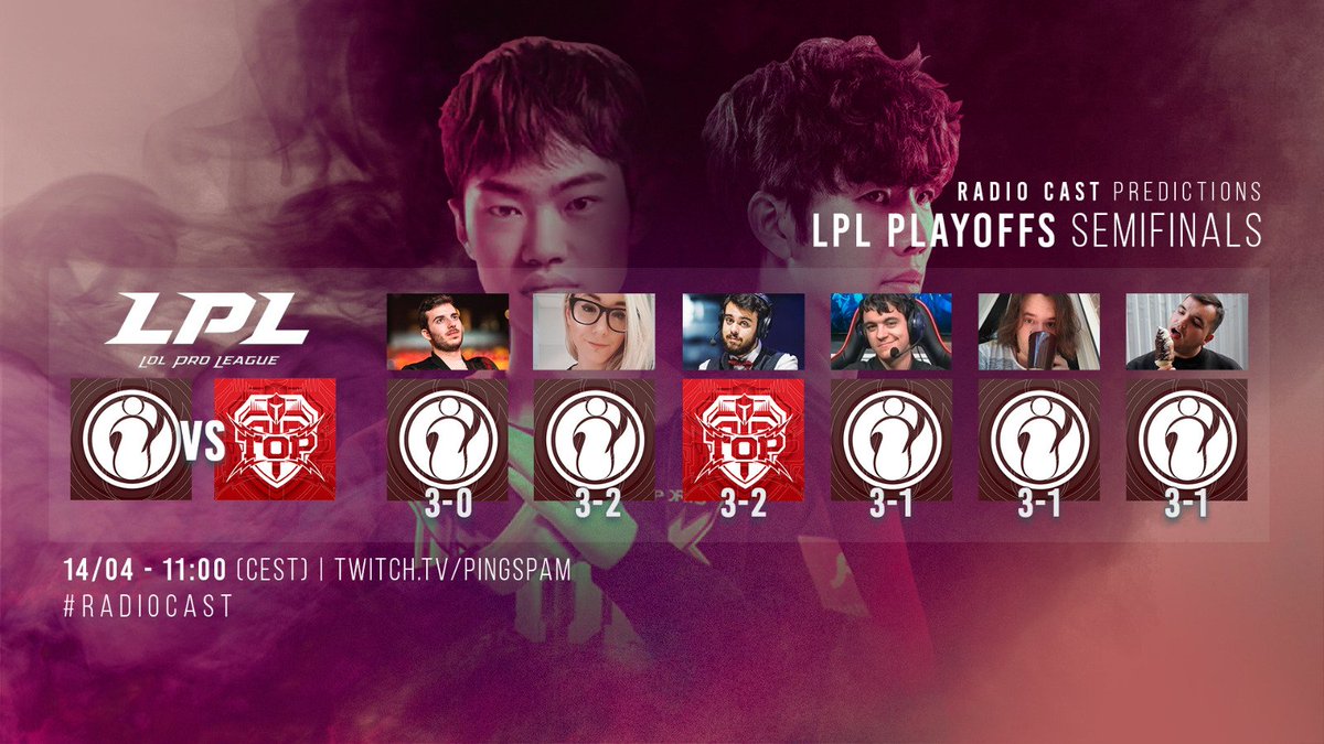 ping_spam's tweet photo. No damos una con las predicciones de la LPL, pero por lo menos alguno de nosotros acertará gracias al voto de la discordia para Topsports Gaming.

https://t.co/QfFgbLYjhG https://t.co/6QxMSvsu2i