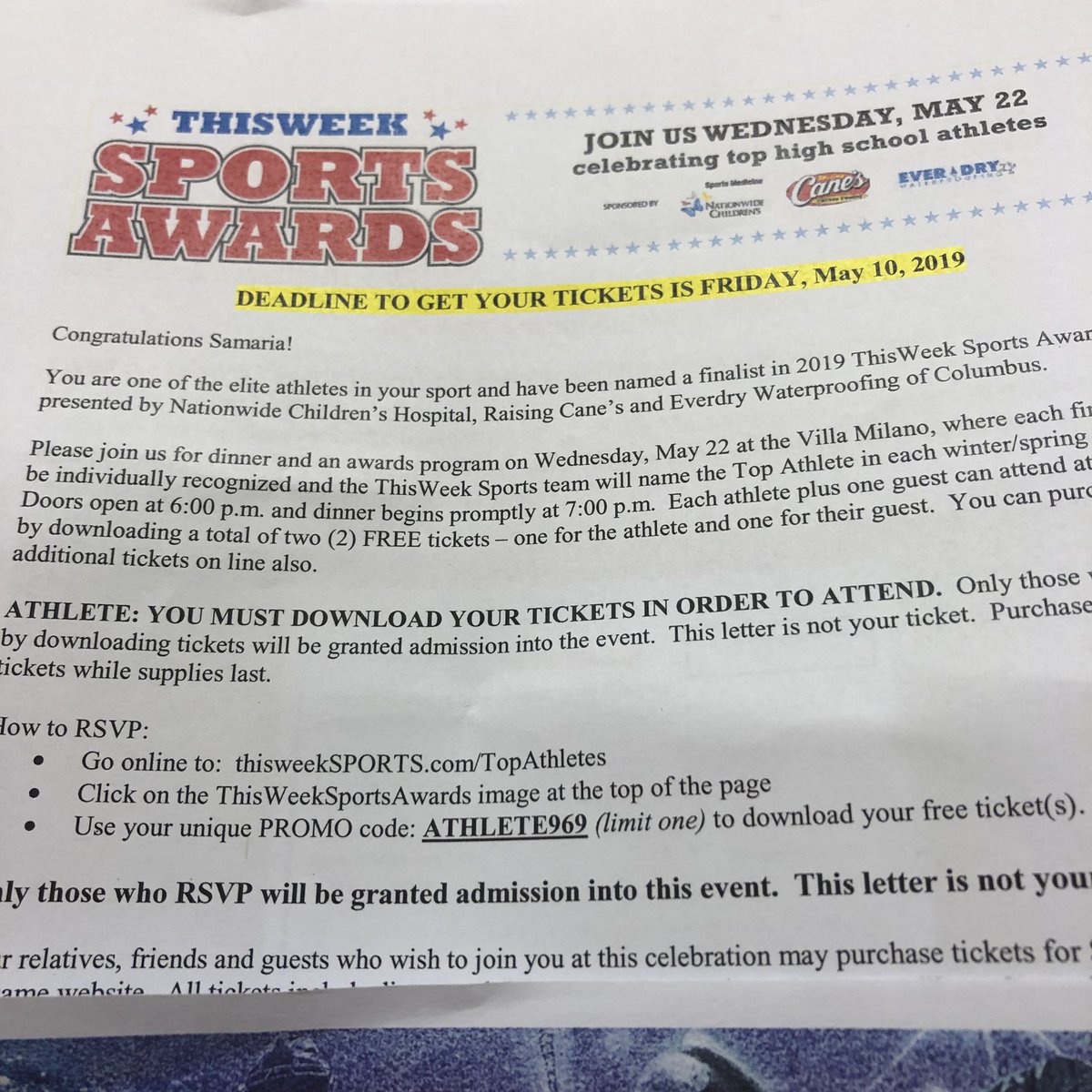 sarinarogo's tweet photo. #thisweeknews #athleteoftheyear finalist #blessed https://t.co/q9b5bV97N5