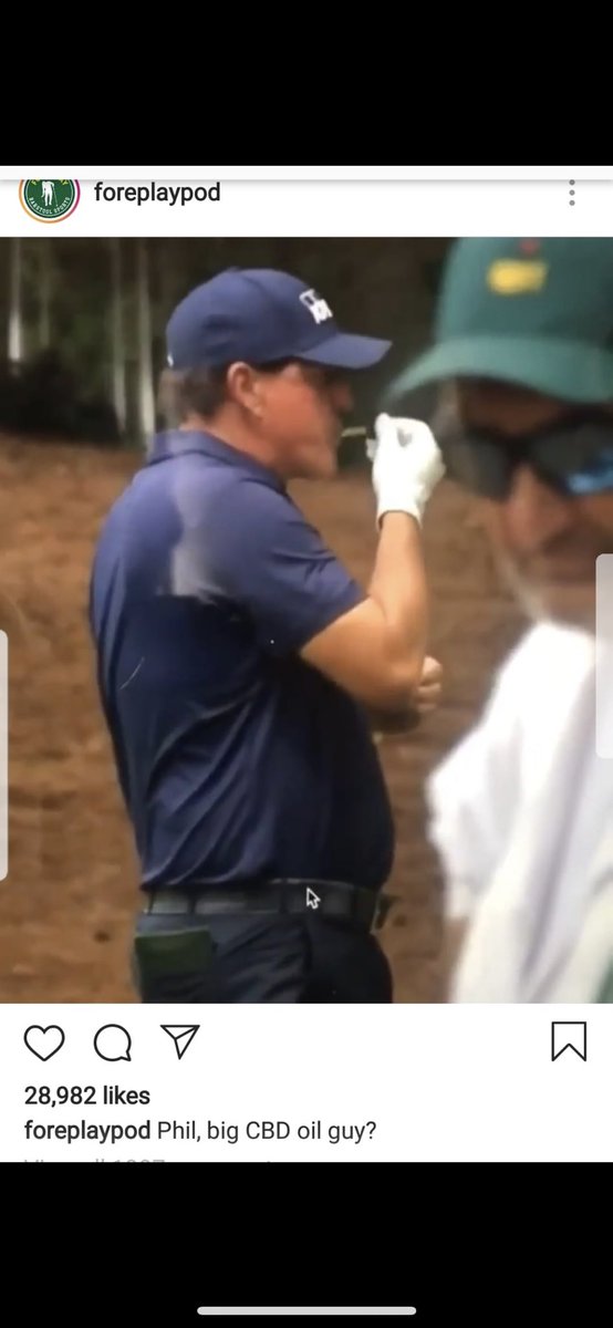 CbdTyler's tweet photo. At the Masters Phil pulls out his CBD ! 🌟👍🏻 https://t.co/zXs1DrwpVv