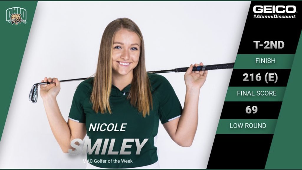 So prOUd of these two seniors!  Bobcats are MAC Golfers of the week two weeks in a row!!!  Keep it rolling Ladies!  Let’s finish strong! 🐱⛳️💪 #BleedGreen #Believe