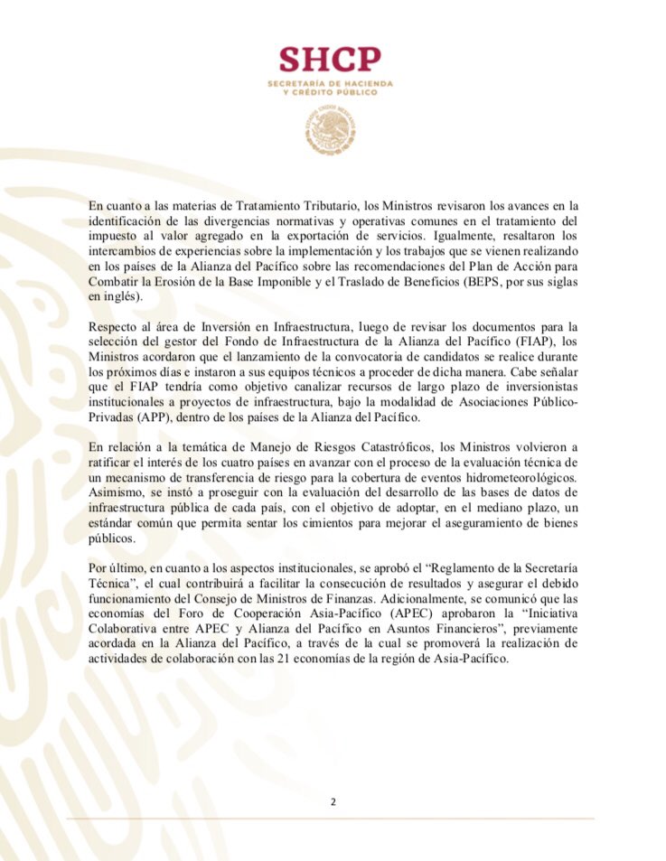Hacienda_Mexico's tweet photo. #ComunicadoDePrensa
#ComunicadoSHCP
#ComunicadoDePrensaMX https://t.co/Wr6JrABvXl