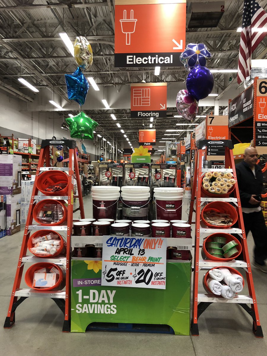 #SpringSavings🐻🌸🌷🌼 Today only! $5off1Gal $20off5Gal select #Behr paints and stains! 🐝💐