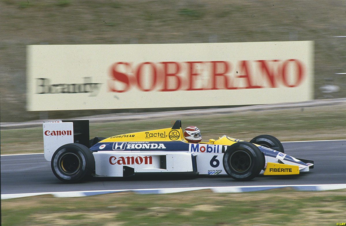 Zdravko Nelson Piquet In His Williams Fw11 Honda Ra166e V6t At Jerez F1 Otd 1986 Spanishgp C Lat T Co Soye6om5tb