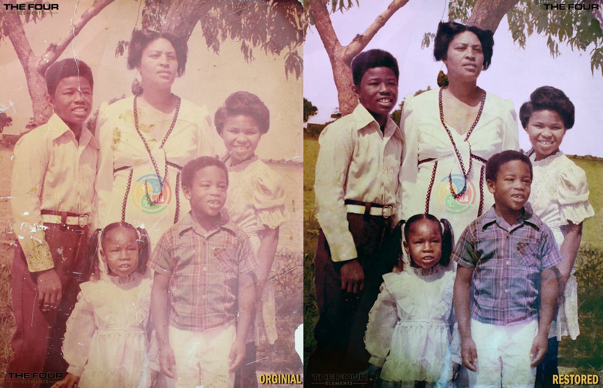 FourElementsOrg's tweet photo. Do you have a family photo that you want restored? Remove the chips and tears? Update the photo to color? 

Starting at $100.00 we can do just that! Send us a message to get a quote today!  

#blackbusiness #blackbusinessowners #blacklove #blacklovequotes #loveblack #melanin https://t.co/OlvndtN6qp