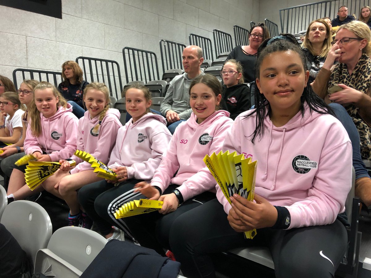 redthreadlogic's tweet photo. #thunderpics U11 Meerkat Pinks β¦@maccnetballβ© enjoying watching and getting some inspiration from Manchester Thunder https://t.co/2L95GcXsm0