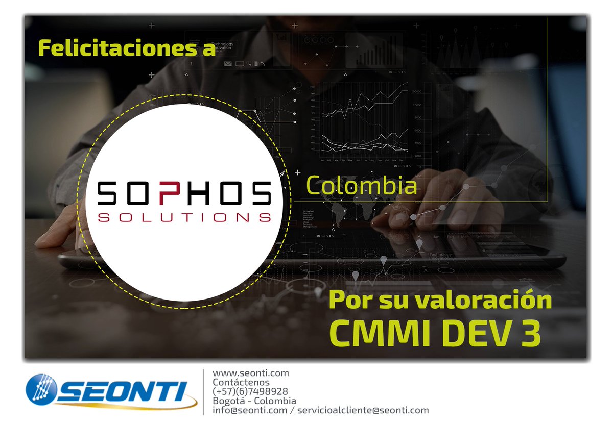 seonti's tweet photo. La disciplina y dedicación llevan una organización al cumplimiento de objetivos estratégicos que la hacen crecer constantemente. Felicitaciones por su revaloración en #CMMIDEV3. Gracias por seguir confiando en nosotros como un #aliado en su camino de excelencia. @sophossolutions https://t.co/dpLZIFjgyB