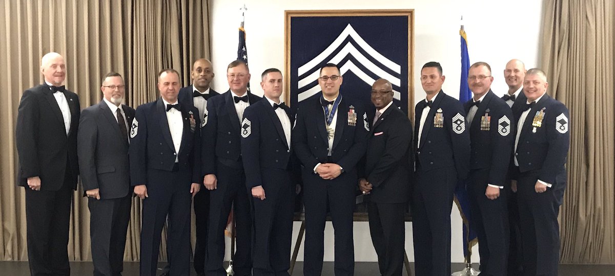 GFAFBCommander's tweet photo. @319ABW Warriors of the North welcomed Chief Marco Lara to the ranks of Chief Master Sergeant last night. Congrats to him and his family on this amazing accomplishment! https://t.co/ZCb2KASKpE