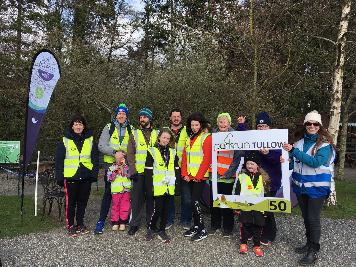 Tullowparkrun's tweet photo. 🏃🏽‍♀️76 finishers
👍🏽14 first timers 
👏🏽25 PBs
🙏🏼11 high-vis heroes
2 new millstone gents5️⃣0️⃣
Congrats to Keith who is our first gent to join our 50 milestone club, he is a core team member with over 25 volunteering credits. Also Ian, who chose to join us today at Tullow for his 50th https://t.co/vaaK4wqqWk