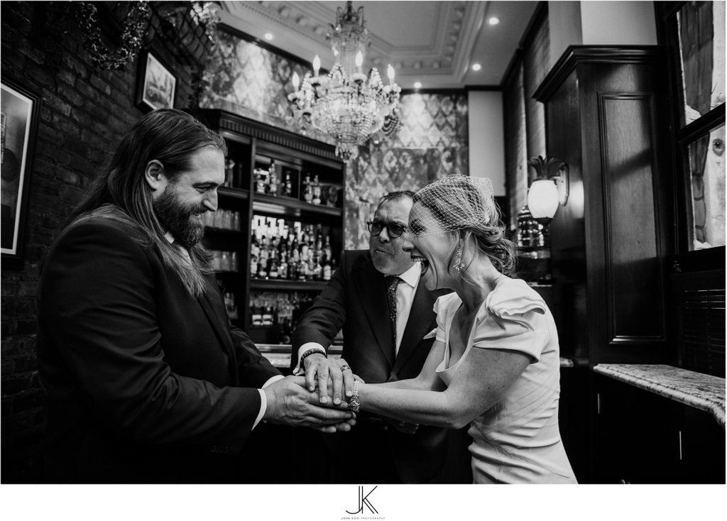 | S+D | intimate elopement with just us, officiant @mariagesabrasouverts and a witness they found at a local restaurant the night before! Yup!⁣

A moment from many moments of pure joy!
⁣#MontrealElopement⁣
#MontreealElopementPhotographer⁣
#MontrealWeddingPhotographer⁣

⁣