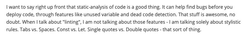 alexserver's tweet photo. Agree or disagree ? #codelinting #codeformat.
https://t.co/JMNifme37S https://t.co/DluzskRssw