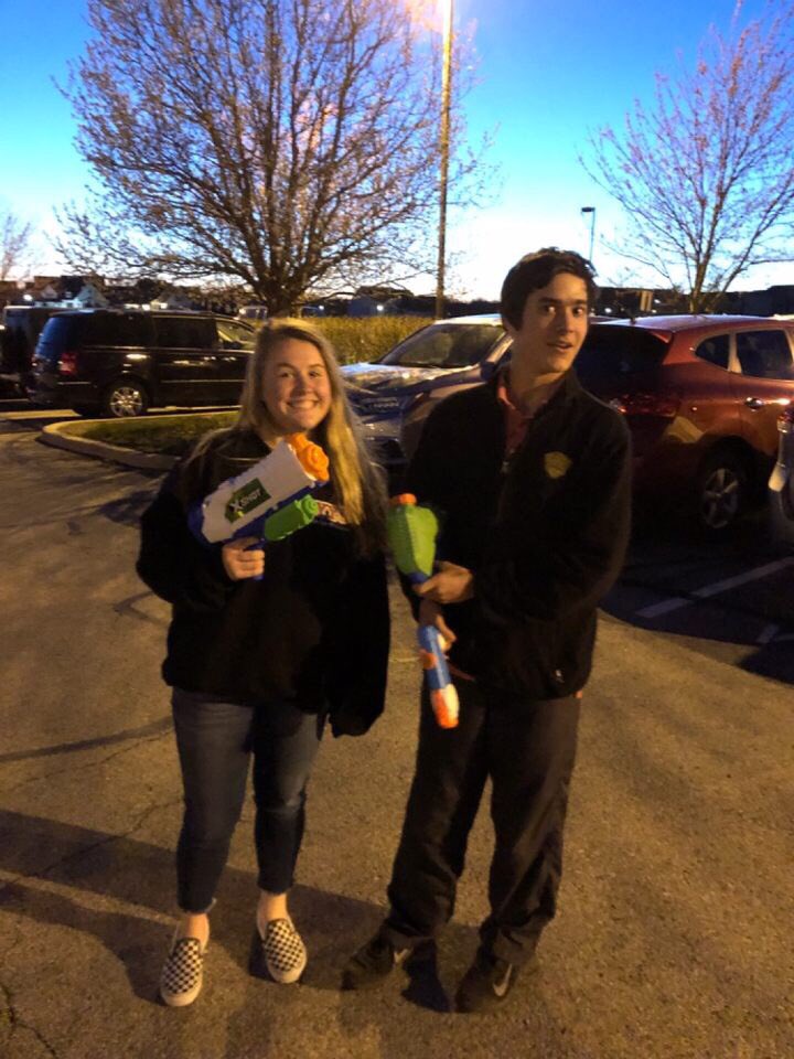 gcseniors19's tweet photo. While Will Billand was sneaking around trying to shoot his target, Olivia Morse got to her target first! #GetTheRef https://t.co/ofFwNA6Jhw