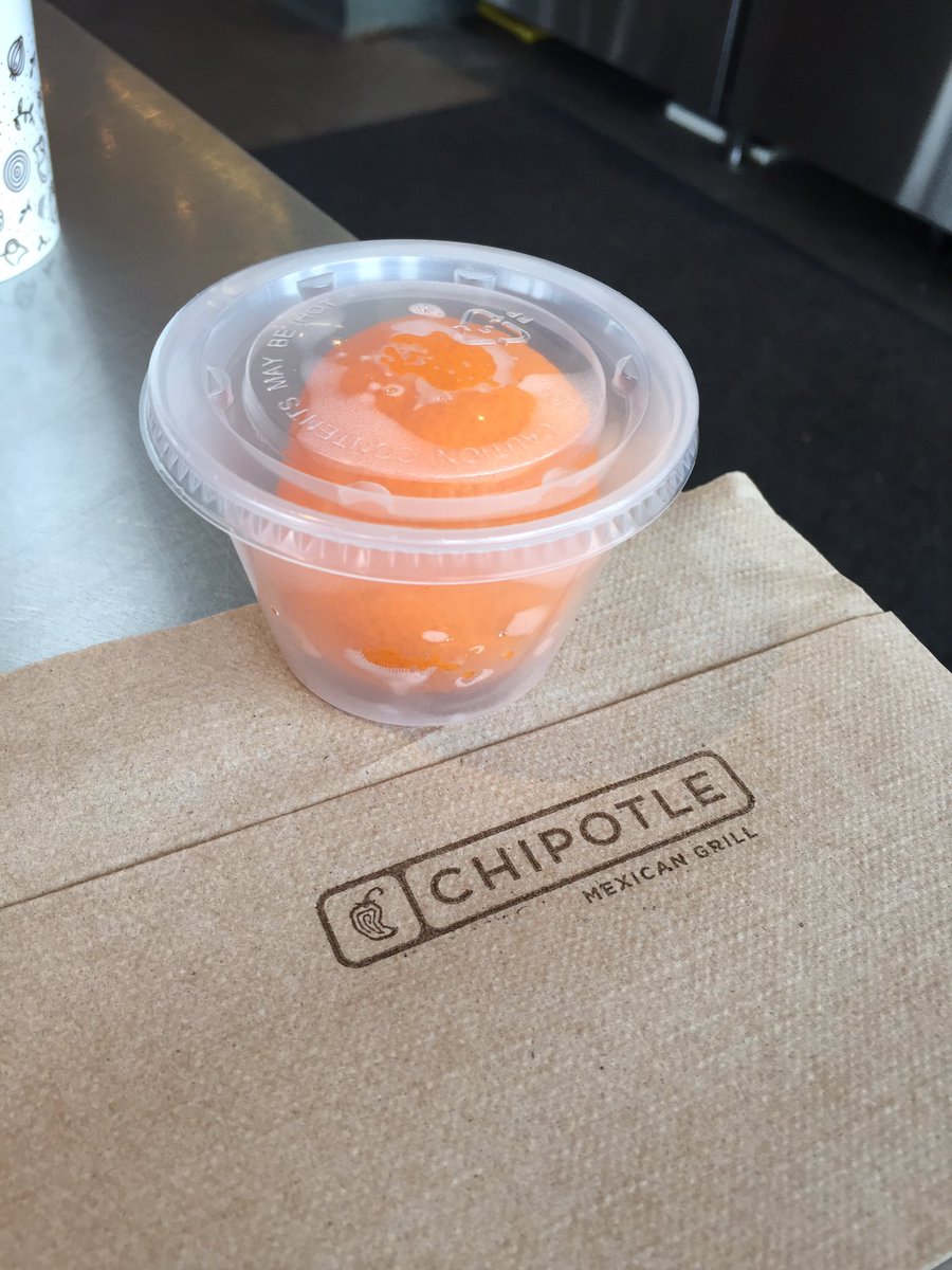 theperfectos's tweet photo. I generally give @ChipotleTweets high marks for environmentally friendly packaging, but there’s still room for improvement. An orange comes in its own wrapper, guys. #PlasticPollution https://t.co/NmBbT2wQ2b