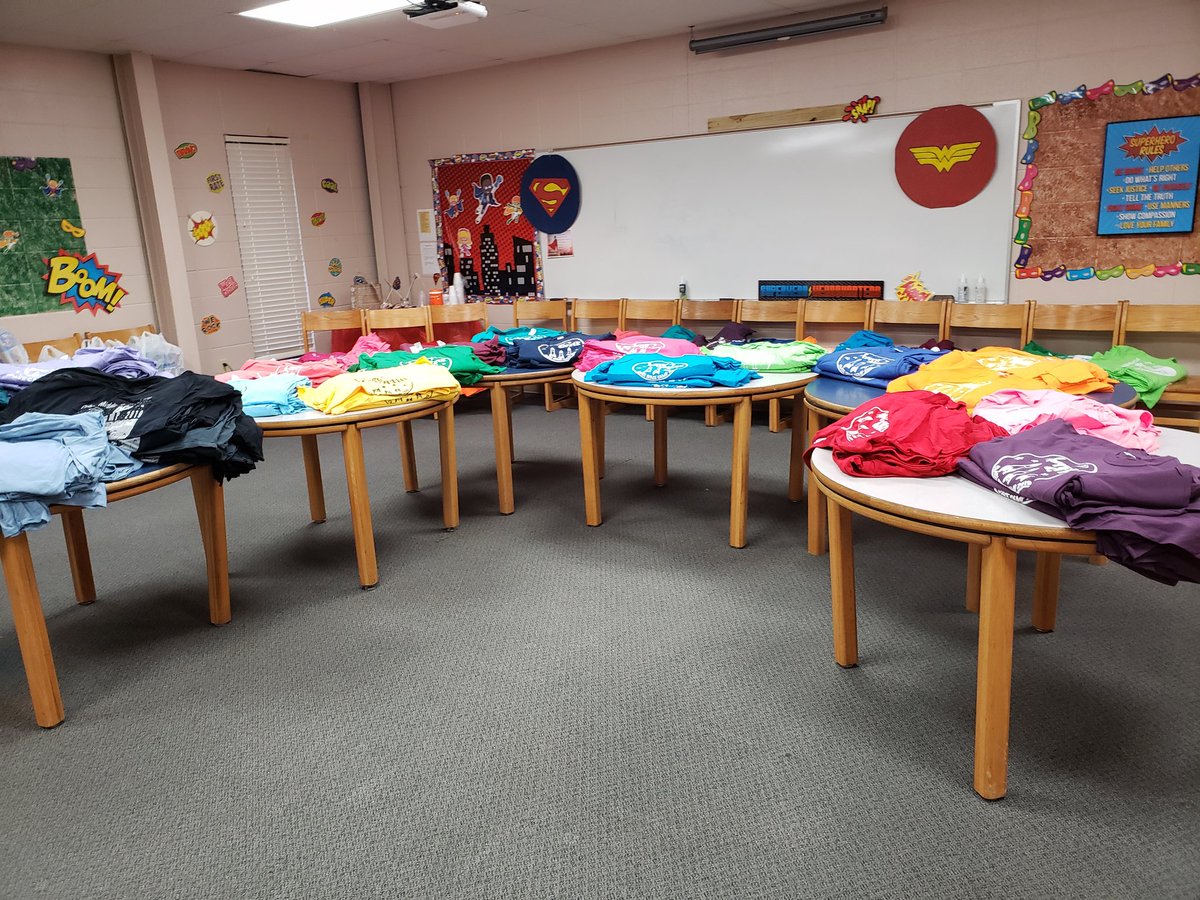 CmssTeam's tweet photo. Packing shirts this morning and getting ready for Space Camp. Less than 4 weeks away until @CMSSouth students blast off! https://t.co/k6bSt9NEm6