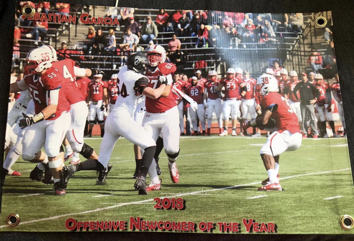 Way to go former Falcon, Sebastian ‘Cuz’ Garcia! 2018 Offensive Newcomer of the Year at Monmouth..Very proud of you, keep up the good work on and off the field!🏈🙌🏼🖤 #falconpride #falconstrong #alwaysaFalcon