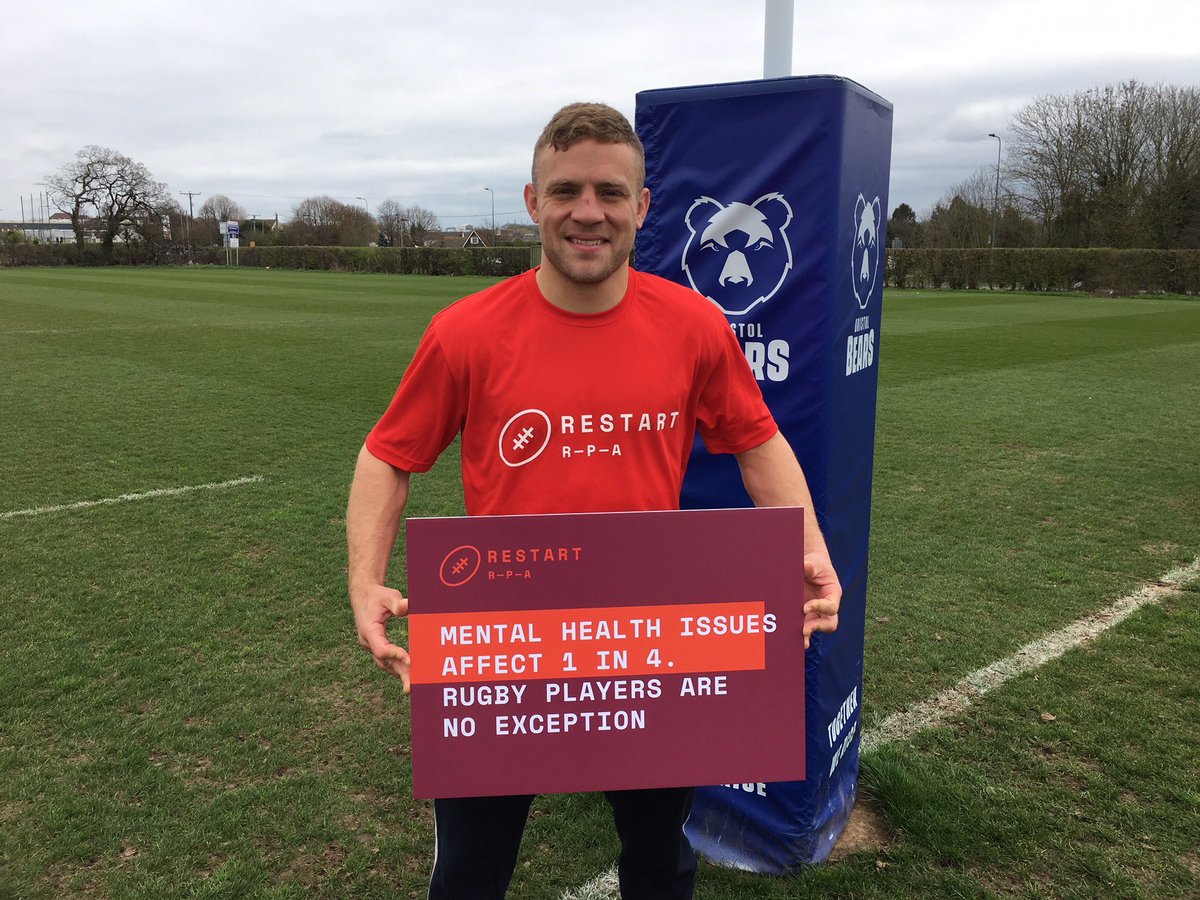 RestartRugby's tweet photo. Excited to have @Ian_madigan supporting @restartrugby as our #RestartWeekendAmbassador from @bristolbearsrfc 🔴⚪️🙌
Grateful to all of our ambassadors having put a spotlight on the work @restartrugby do to support players suffering with their mental health.
#RestartWeekend2019 https://t.co/PJCSoS0nhU