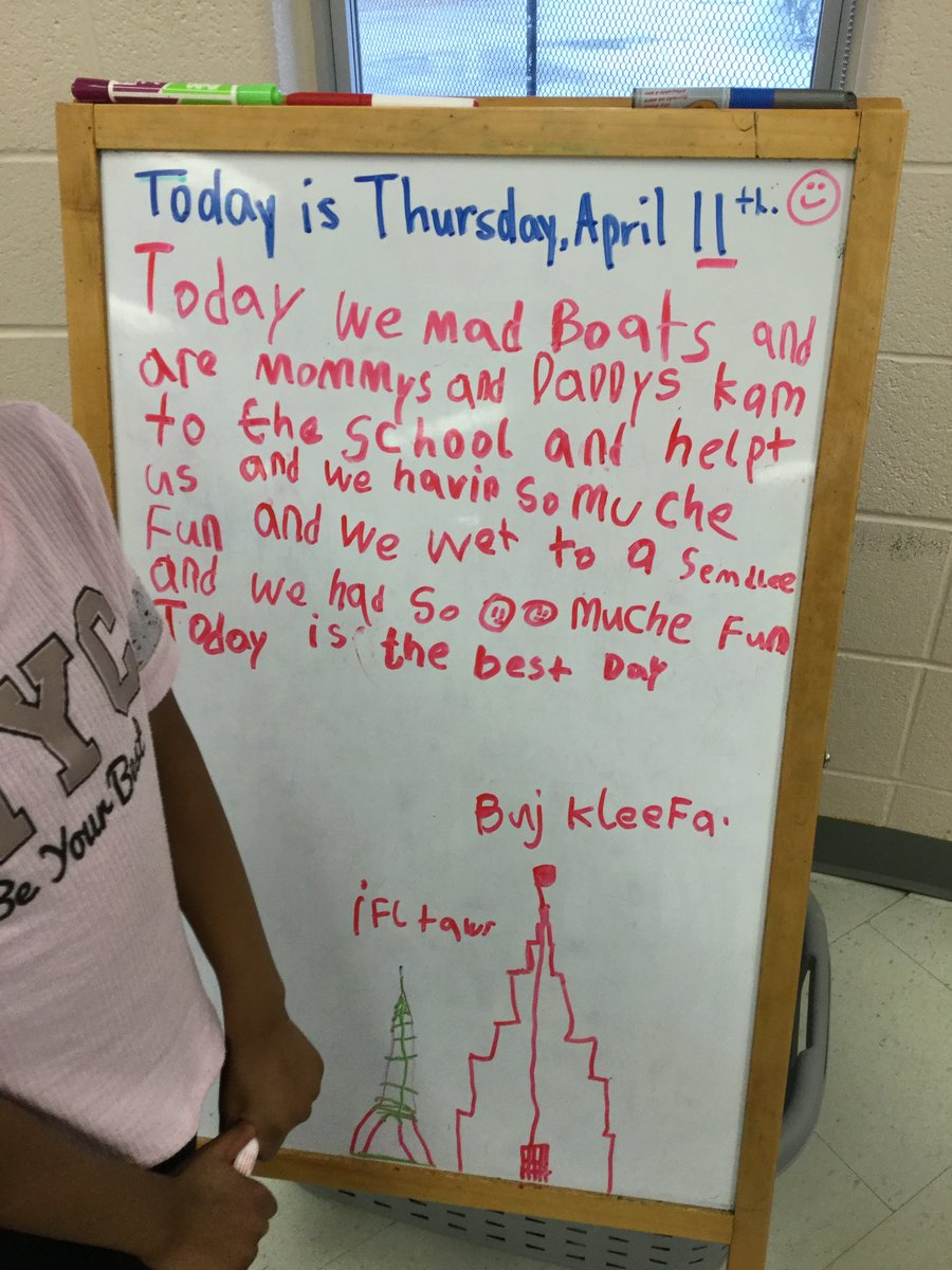 mskellymurray's tweet photo. K2 SK student went to the white board on her own and wrote this. We invited parents to our STEAM day where we made/tested boats. We also had a fun assembly! We are Discussing structures in our class so she drew a picture of the Burj Khalifa and Eiffel Tower. @FernforestPS https://t.co/13tpE7N5MB