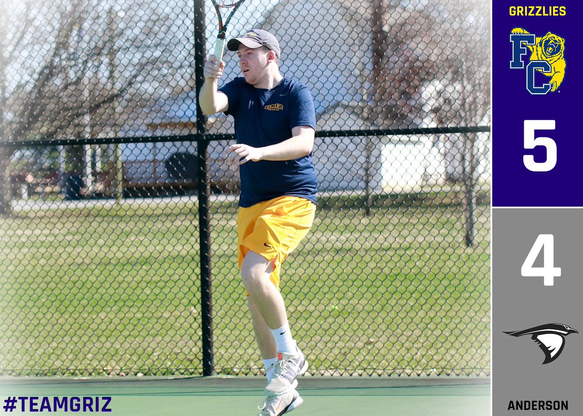 MTEN | #TEAMGRIZ wins! <a href="/FCGrizMTennis/">Franklin College Men's Tennis</a> battles back from a point down after doubles play to earn a comeback win over Anderson! Winners of five straight, the Grizzlies face Hanover tomorrow at the UIndy Tennis Center.