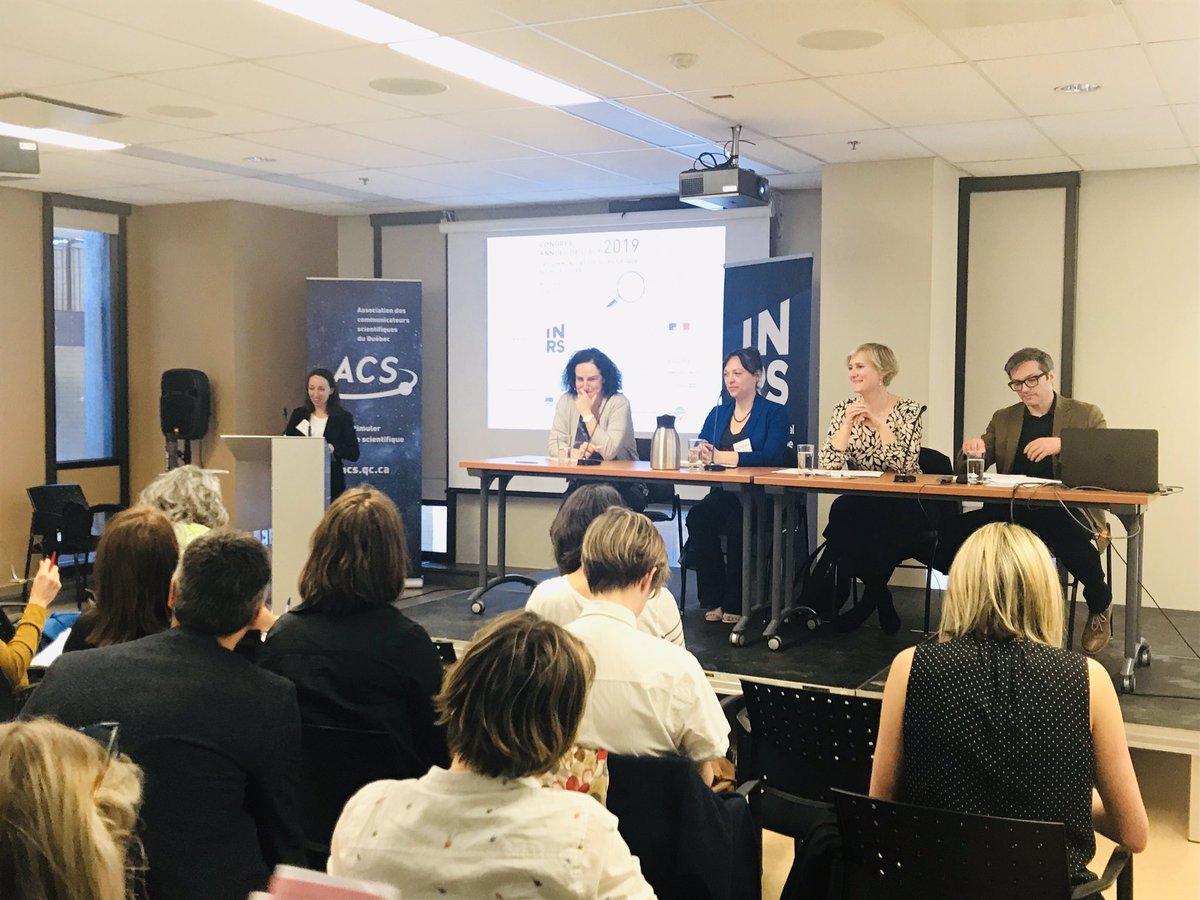 ACS_Qc's tweet photo. Comment stimuler l’engagement public et politique des chercheurs? #congresACS 2019 avec Valérie Borde @Lactu_Borde, Lyne Sauvageau, présidente de l’@_Acfas, Natalie Stake-Doucet  de l’@aqiism, et Jean-Alexandre D’Etcheverry de @NATIONALPR et @ameliedboisvert de l’@inrsciences https://t.co/7WdVh3BWFV