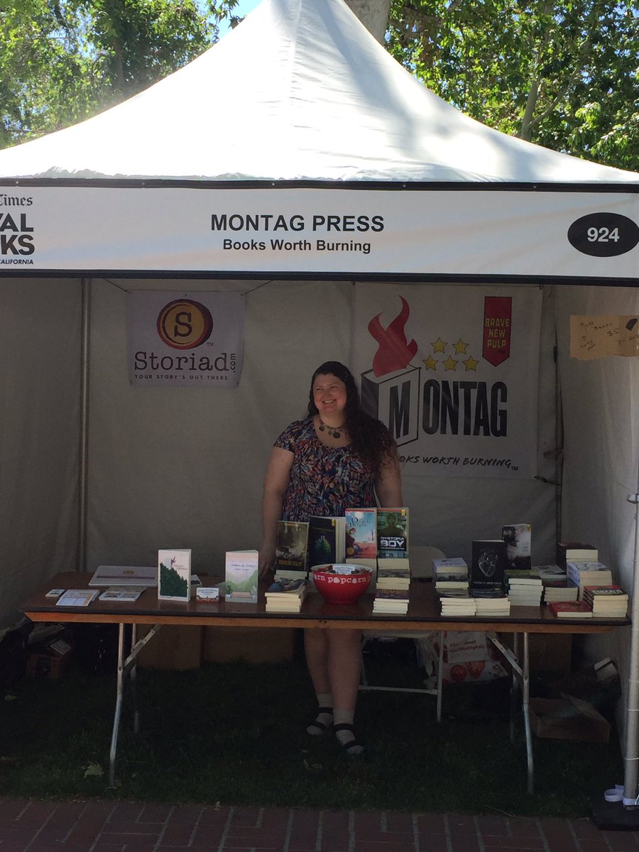 MontagPress's tweet photo. Fun-n-games time! The first 10 people who visit our booth at @latimesfob and give the code word “frenemies” gets the #MontagPress book of their choice. #lafestivalofbooks2019 #booksworthburning #bravenewpulp @Storiad https://t.co/be5ODCKuJA