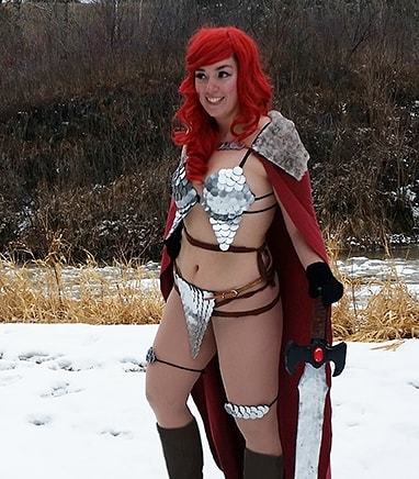 Breezeeweezee's tweet photo. Everyone's favorite throwback - Red Sonja. This was my cheapest cosplay for the longest time at only $12 but was dethroned by Ariel last summer at only $3.
•
#cosplayer #redsonja #redsonjacosplay #throwback #tbt #redhead #chainmail #dragonscalemail #silver #foamsmith #propma… https://t.co/77wCTKau9z