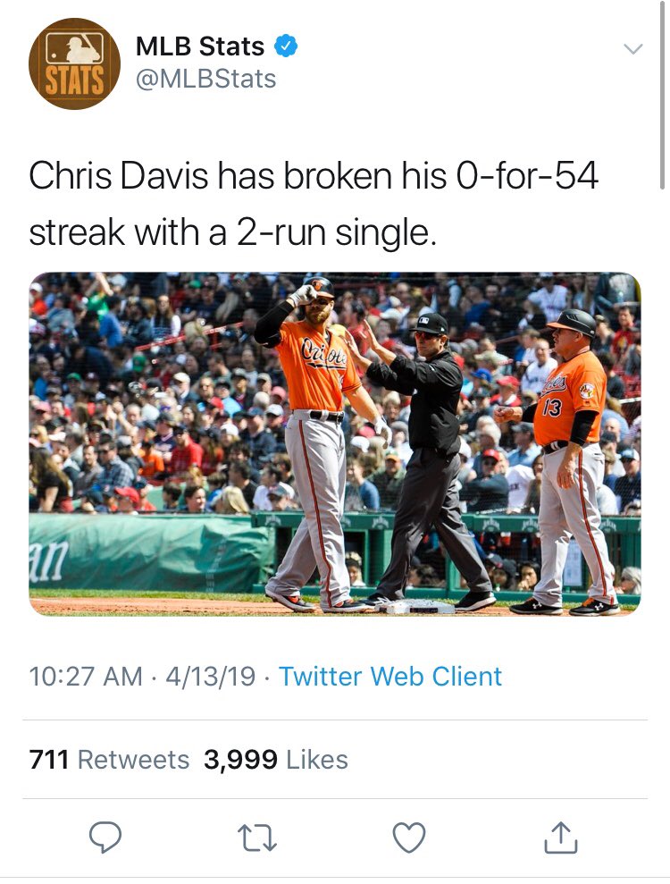 Lyle_Goldstein's tweet photo. It’s confirmed. The best hitter and worst hitter in the game of baseball are both named Chris/Khris Davis https://t.co/yDXvtY7hnv