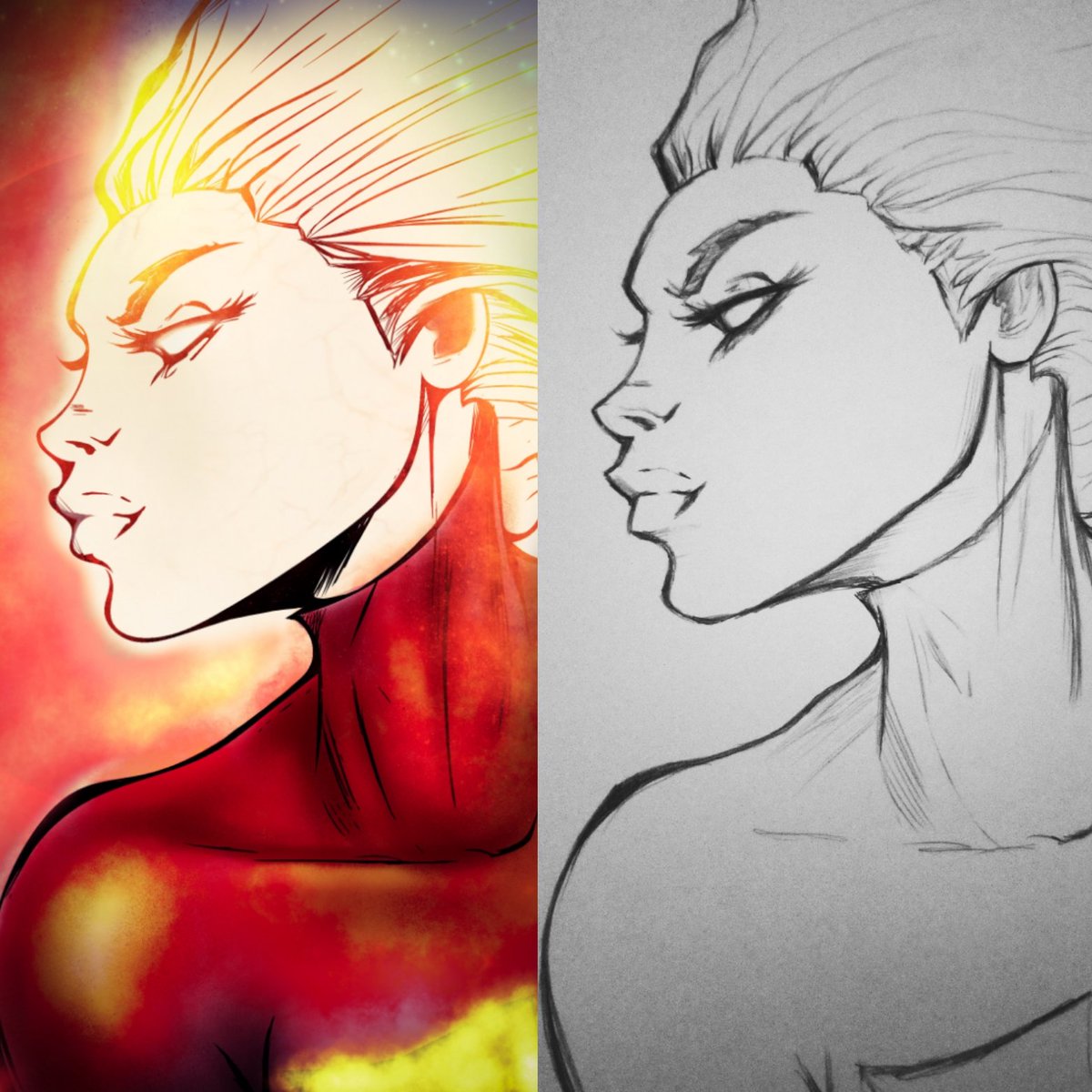 Lovebylula's tweet photo. Getting ready for tomorrow's Suffolkcomicartexpo! Stop by to see amazing artists like @Sinccolor @ScottW_inks - too many to list! Here's a #michaelturner inspired #darkphoenix I penciled and colored for the show. #nycomicbookevents #longisland #comicbookevents #xmen #wolverine https://t.co/tMkp7gGFIg