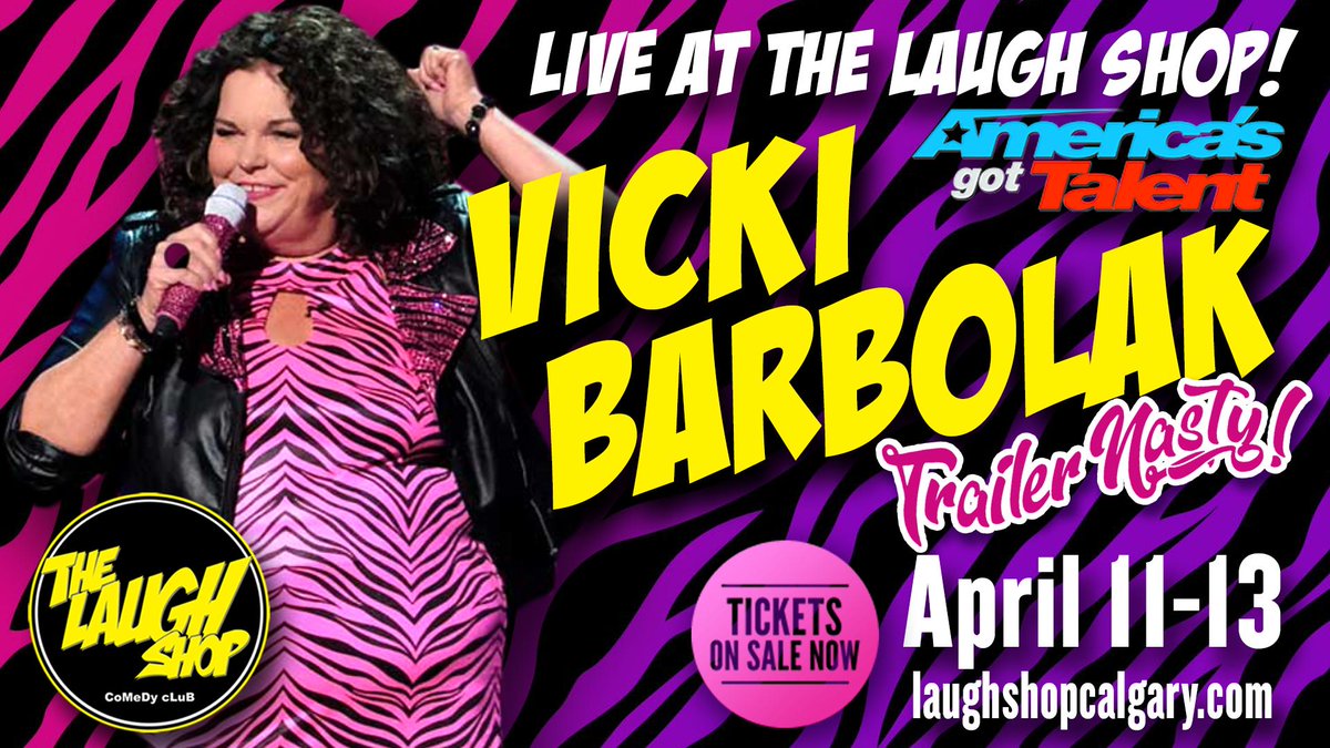 LaughShopYYC's tweet photo. TONIGHT two shows with @VickiBarbolak! 7:30pm is SOLD OUT Limited tickets remain for 10pm; get yours now before we're SOLD OUT! https://t.co/otduc7POMC #Vickibarbolak #laughshopyyc #yyc #yycomedy #yycevents #AGT #TrailorNastyTour https://t.co/gHEUSNTIOf