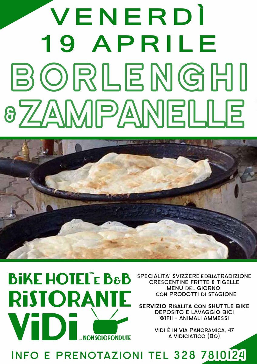 RistoranteVidi's tweet photo. Amici delle cose buone ritornano al #vidi i #borlenghi o #zampanelle , che dir si voglia ! https://t.co/ueEx5luwJH