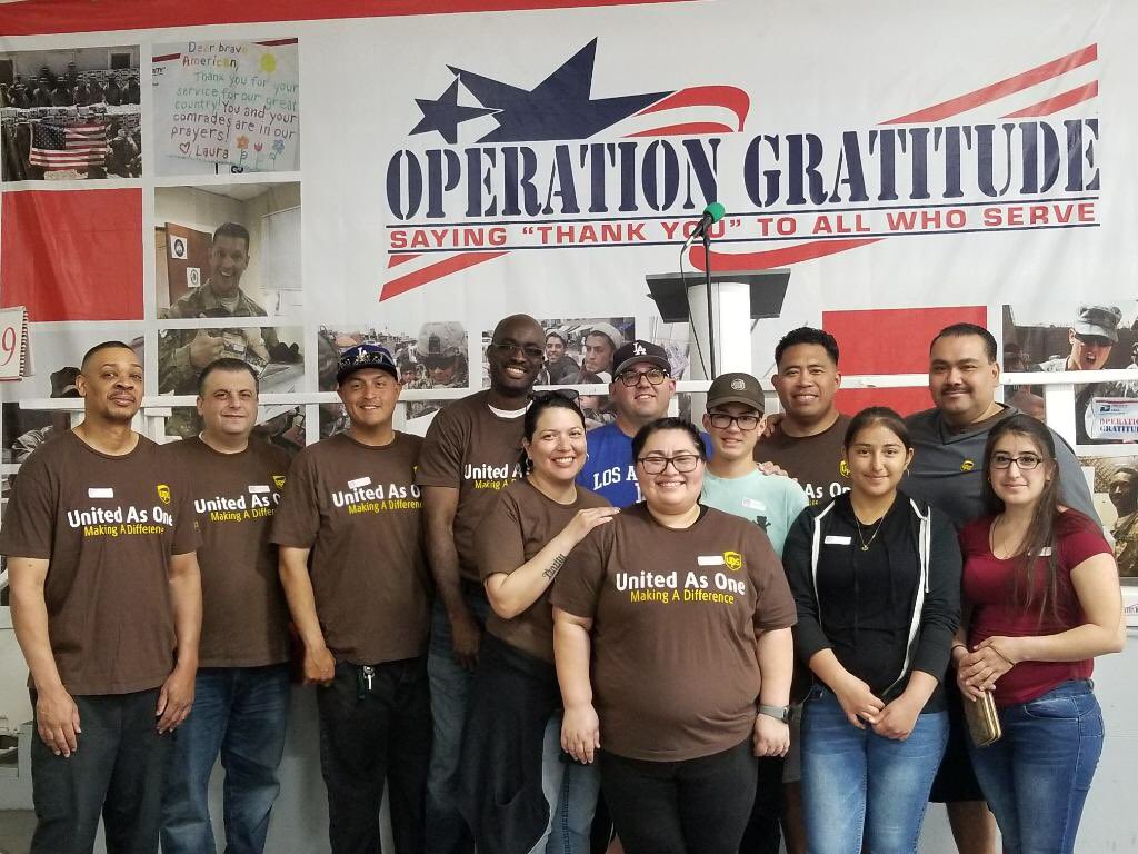 sybsalas's tweet image. UPS Family at Operation Gratitude! Another great day...