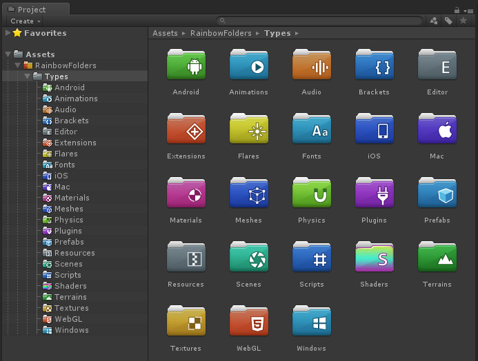 borodardev's tweet photo. We've just released Rainbow Folders v2.0! Row shading, project tree outlines, transparent folder icons, better compatibility with Unity 2019.1 and a lot more! Upgrade for free if purchased a previous version in last 30 days!
https://t.co/VbWzg10oNG
#unity3d #assetstore #gamedev https://t.co/BfXhN3RiAZ