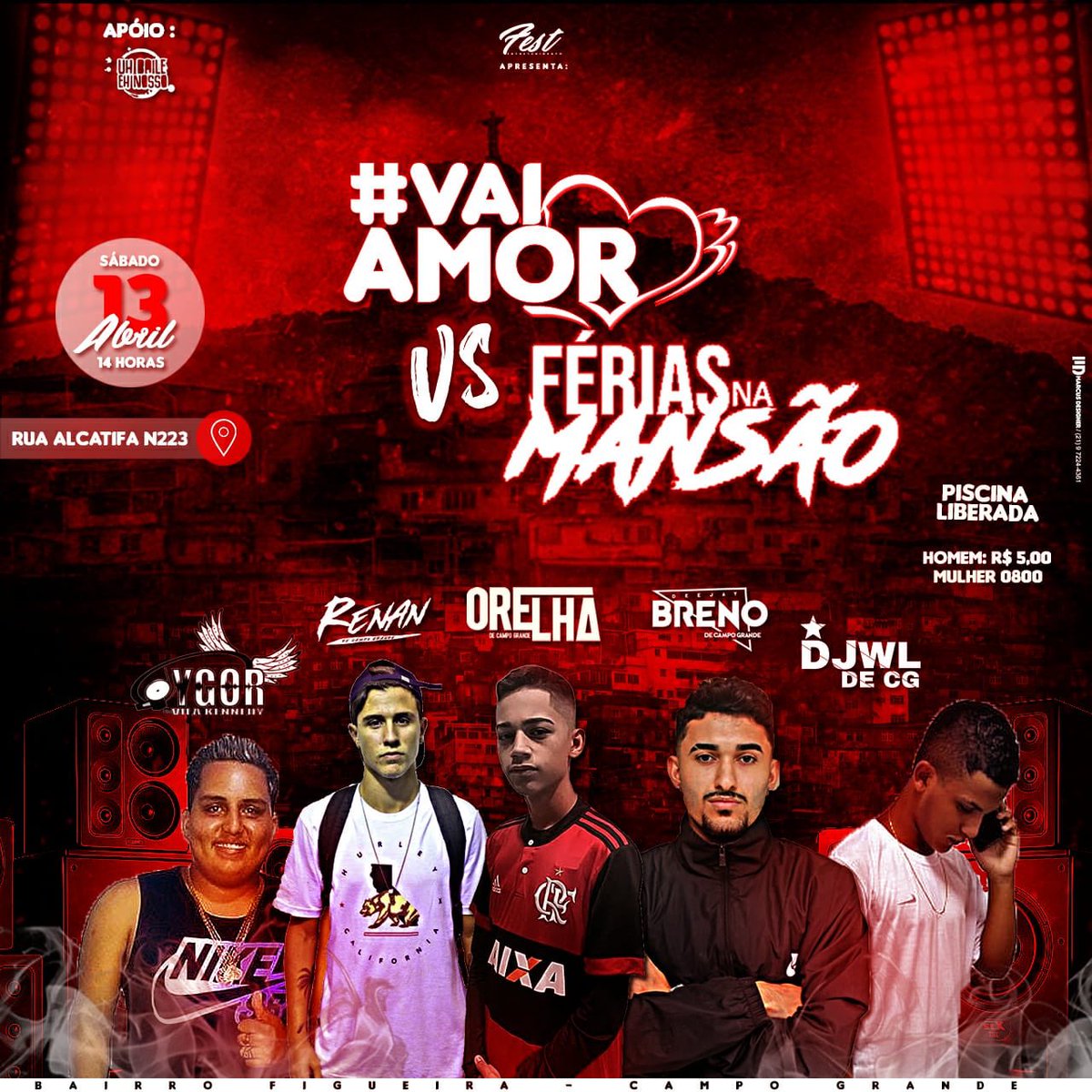 TerremotoProd's tweet photo. Uma boa pra AGORA??? Estamos partindo de última hora! Vem q o coro vai comer na #VAIAMOR vs #FÉRIASNAMANSÃO
Rua Alcatifa 223 - Campo Grande https://t.co/Liy4ACuVNu