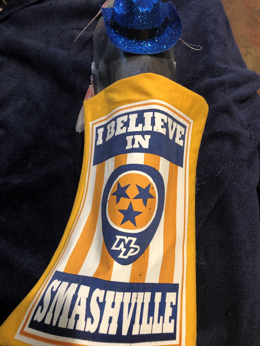 SmashCatfish's tweet photo. Tonight’s outfit. Let’s do this Smashville!! Go Preds!!! @PredsNHL @1025TheGame @NHLonNBCSports https://t.co/aoHVFmY5RO