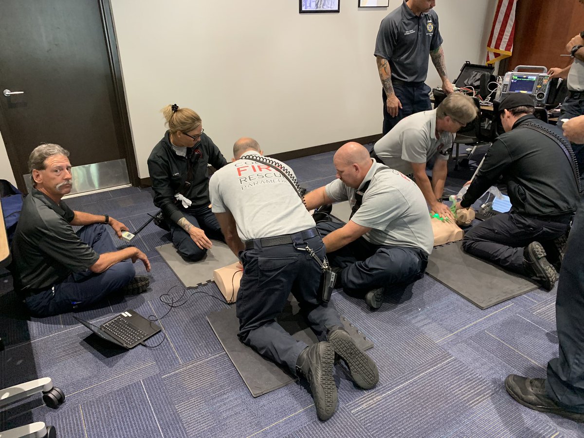 BCFREMS's tweet photo. Working with our EMS partner &amp; friend during the Resuscitation Academy training. We want to welcome the @cityofcocoa FD to the RA family. A BIG thank YOU to  BCFREMS for pushing forward and promoting the importance of HP-CPR.#Resusc #HPCPR #BCFRCaring4Hearts https://t.co/2TSR03NXx9