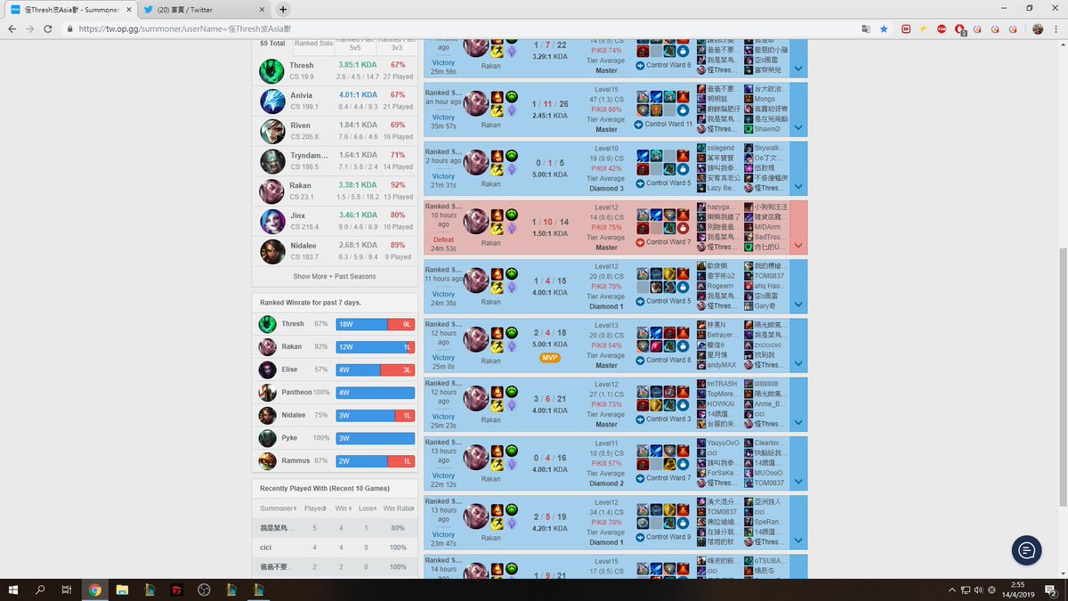BestThreshAsia's tweet photo. I am the best Rakan World for sure :)
Just bought the champion and start playing haha https://t.co/hTUEO0HFht