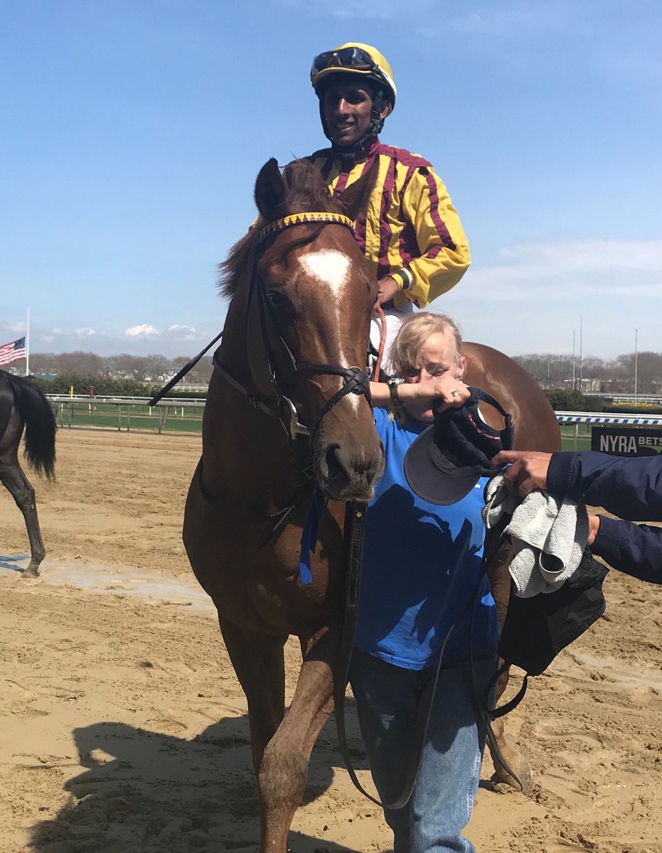 OurNJhorses's tweet photo. Thank you @RajivMaragh for a great ride to get Regally Irish his 1st stake win. Great to be back in the winners circle at the Big A with you. 🎉 @GrahamMotion @HerringswellStb @njbreds https://t.co/uNRnPD739I
