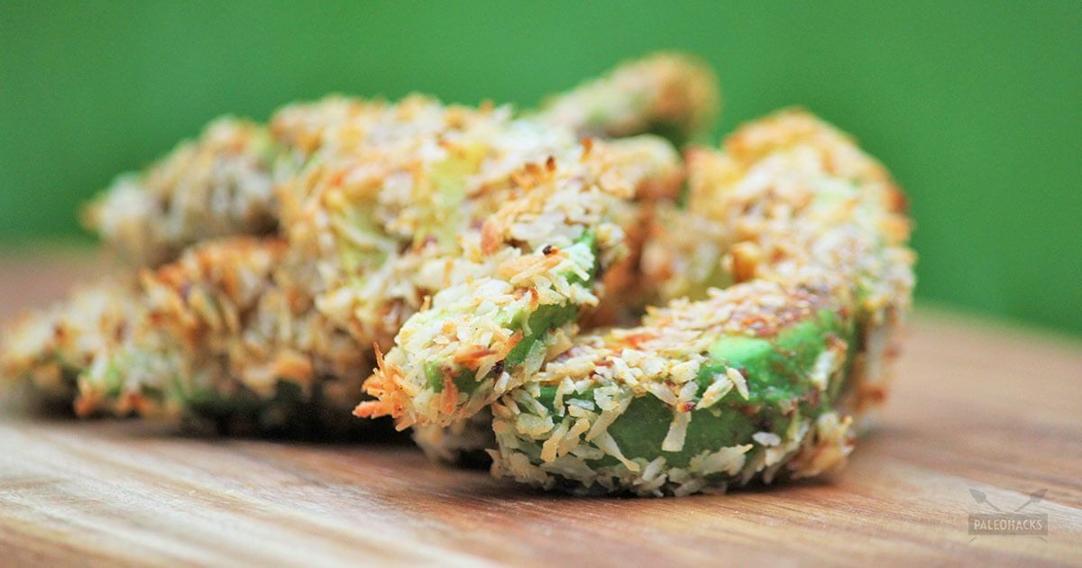 These Baked Avocado Fries are light, healthy, gluten-free, dairy-free, egg-free and totally scrumptious ;) paleo.co/2l0afso