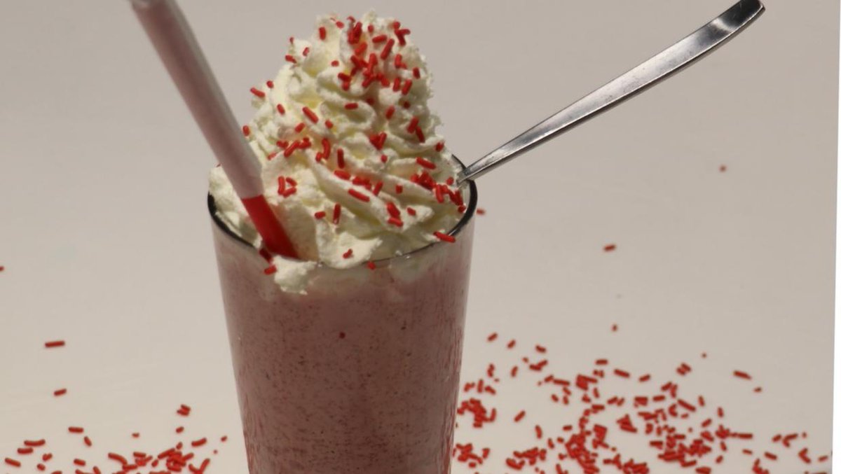 Have you tried our #ShakeoftheMonth yet? The Red Velvet features vanilla ice cream, milk, cream cheese, red velvet cake &amp; freshly whipped cream. 😍⁣
#MilkShake #IceCream #Dessert #Tasty #Foodie #Gourmet ⁣
⁣