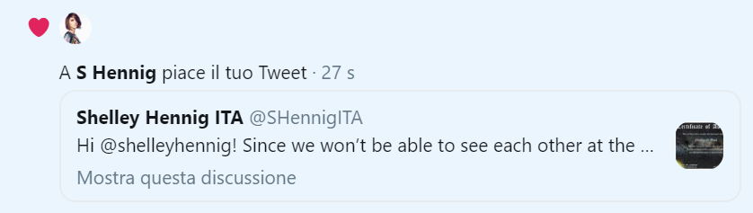 SHennigITA's tweet photo. OMG I CAN'T. I WASN'T READY. I'M CRYING. HELP! 
THANK YOU @shelleyhennig 😭 https://t.co/0klaAUFRt8