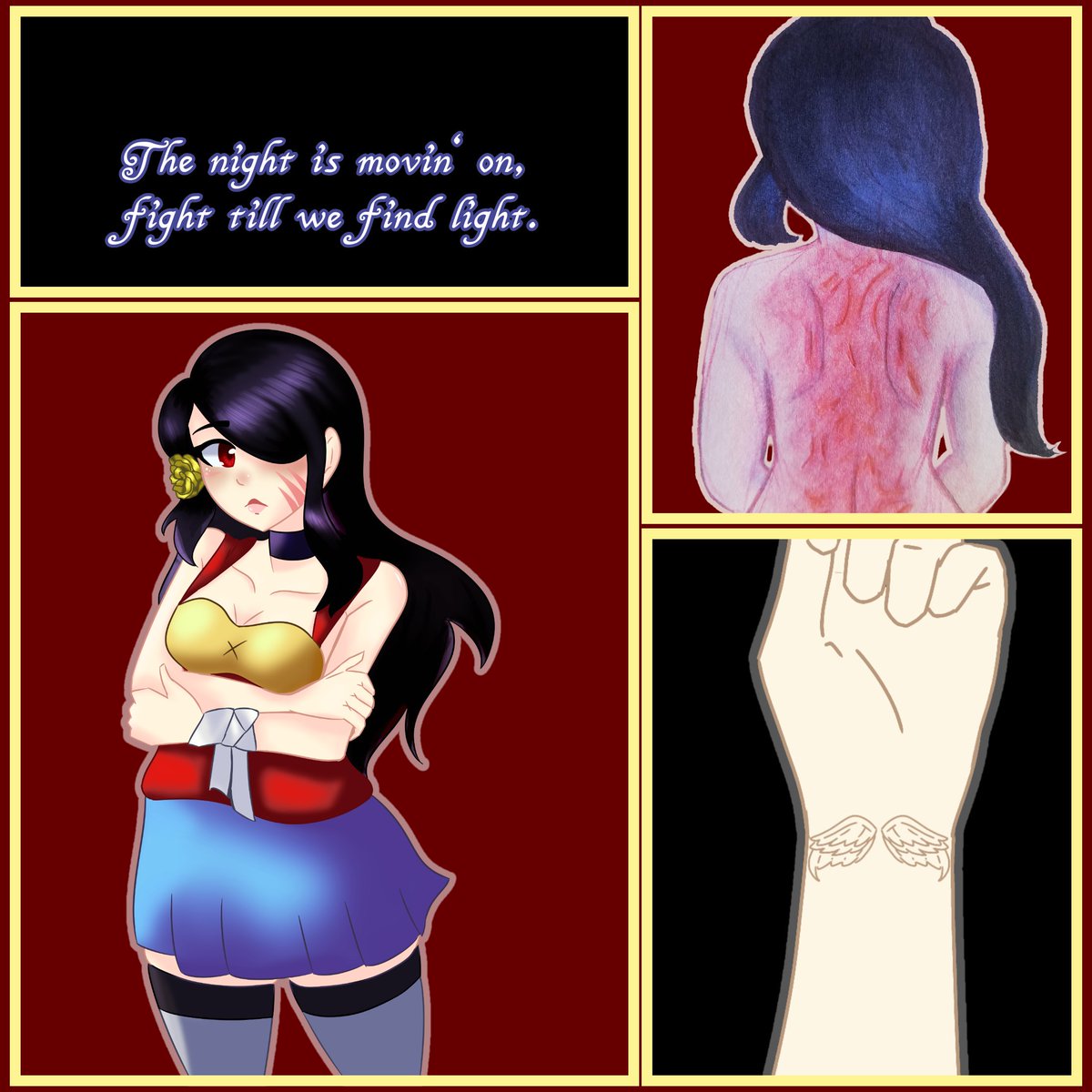 "Please, refrain from calling me a demon despite the similarities."

🌃 Oh look it's the edge-

🌃SFW, though NSFW jokes are made

🌃DMs open for plotting/banter 

🌃Do NOT reply, more info will be below

❤s and 🔃s appreciated.

#OCRP #MVRP #OpenRP