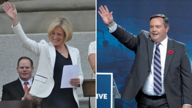 Firebringers's tweet photo. #abpoli #abvote NDP leader and incumbent premier Rachel Notley and UCP Leader Jason Kenney both consulted with the energy industry as they formed their election platforms. (Terry Reith/CBC News, Jeff McIntosh/Canadian Press) https://t.co/jN3TJaOwyA